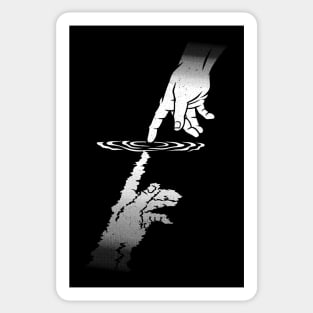 Touch of God Minimalist Touching Water by Tobe Fonseca Sticker